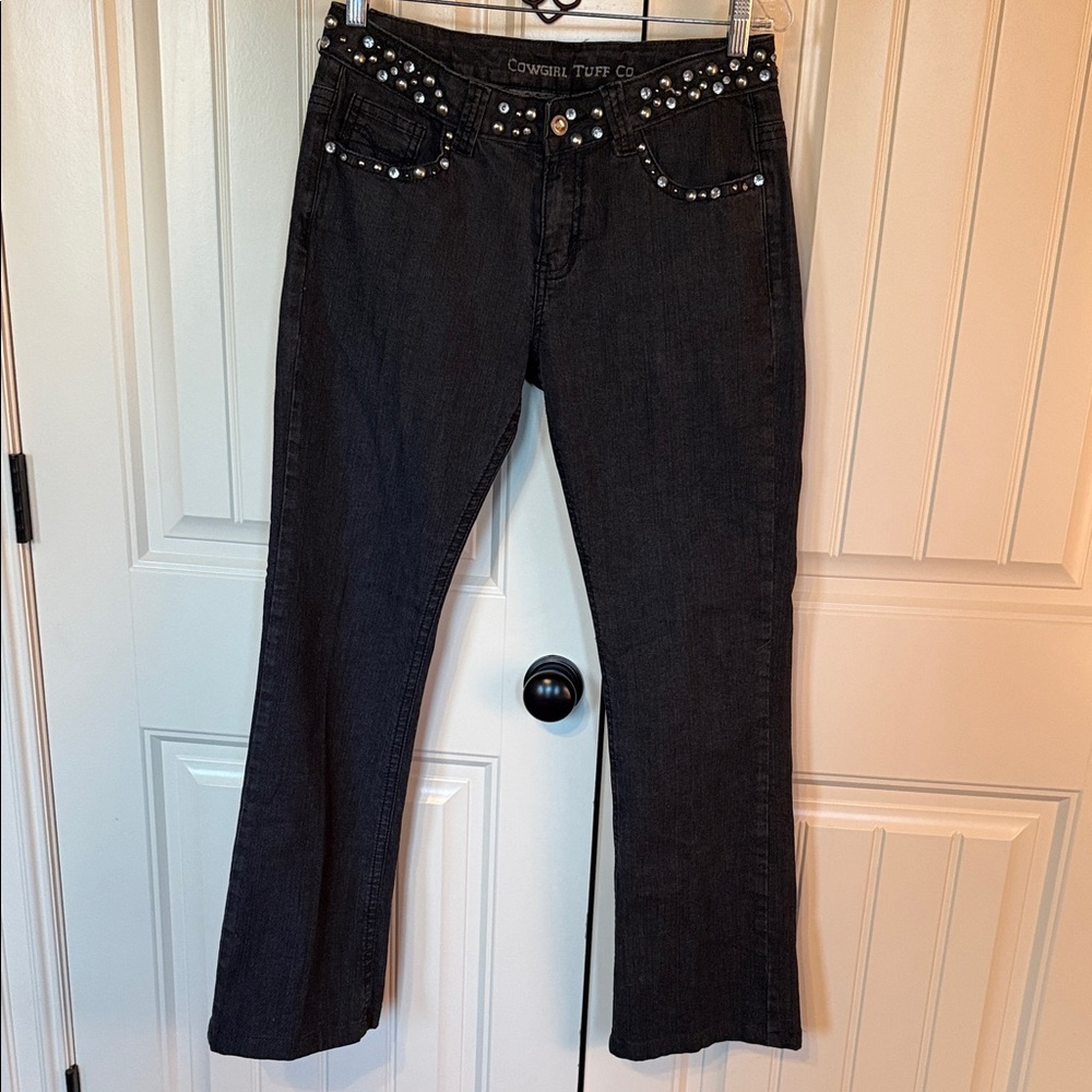 Cowgirl Tuff Black Studded Boot Cut Jeans